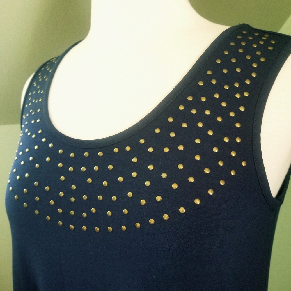 Grace Elements navy with gold stud detail maxi dress Women's Size Small